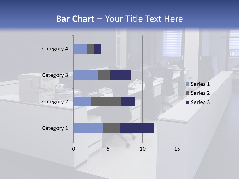 An Office With A Blackboard And White Desks PowerPoint Template