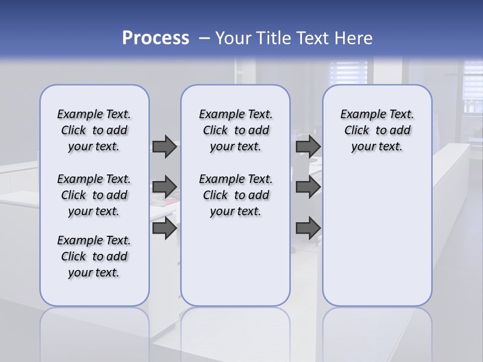 An Office With A Blackboard And White Desks PowerPoint Template