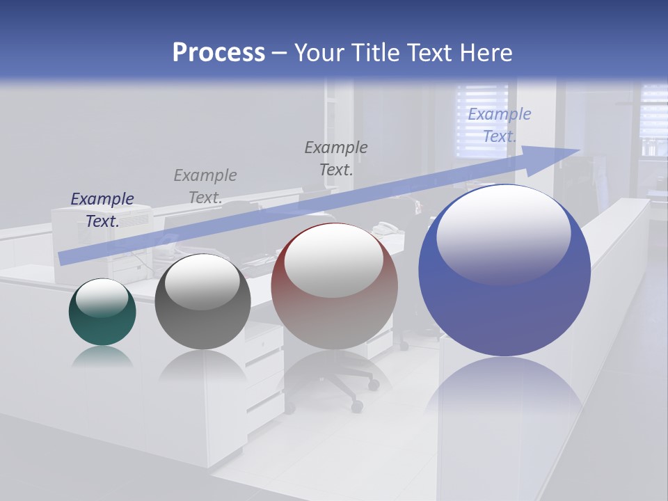 An Office With A Blackboard And White Desks PowerPoint Template