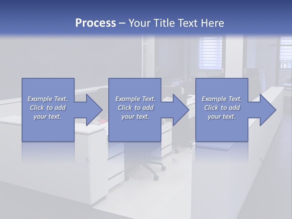 An Office With A Blackboard And White Desks PowerPoint Template