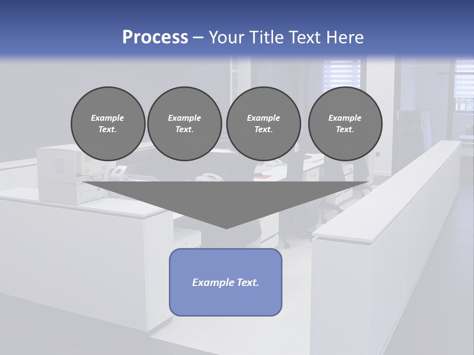An Office With A Blackboard And White Desks PowerPoint Template