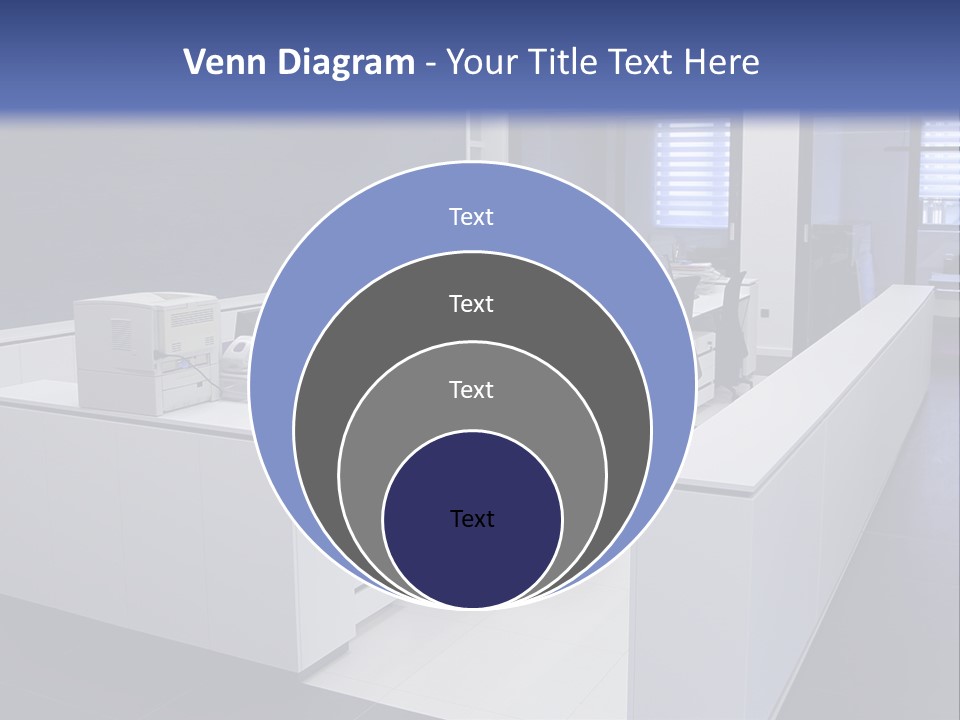 An Office With A Blackboard And White Desks PowerPoint Template