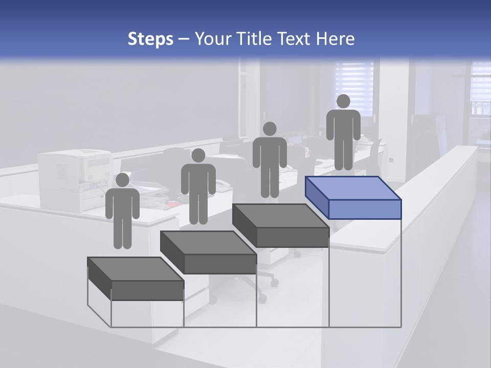 An Office With A Blackboard And White Desks PowerPoint Template