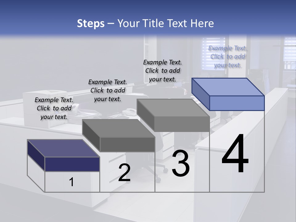 An Office With A Blackboard And White Desks PowerPoint Template