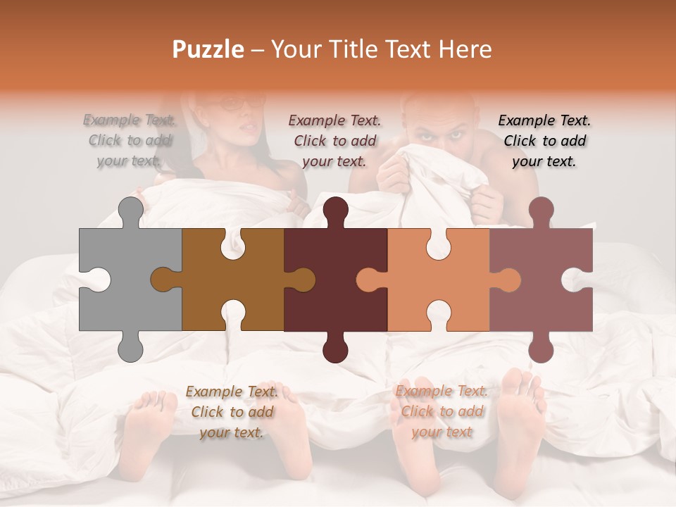 A Couple Of People Laying In Bed With Bunny Ears On Their Heads PowerPoint Template
