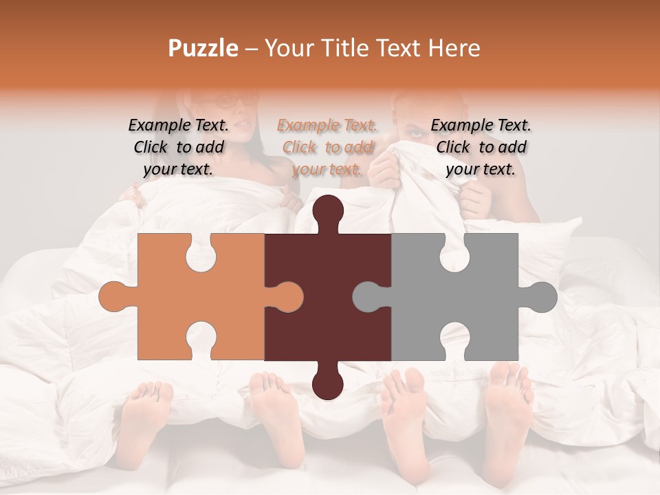 A Couple Of People Laying In Bed With Bunny Ears On Their Heads PowerPoint Template