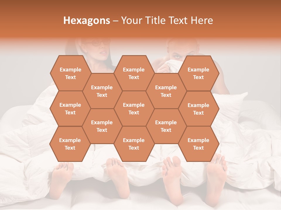 A Couple Of People Laying In Bed With Bunny Ears On Their Heads PowerPoint Template