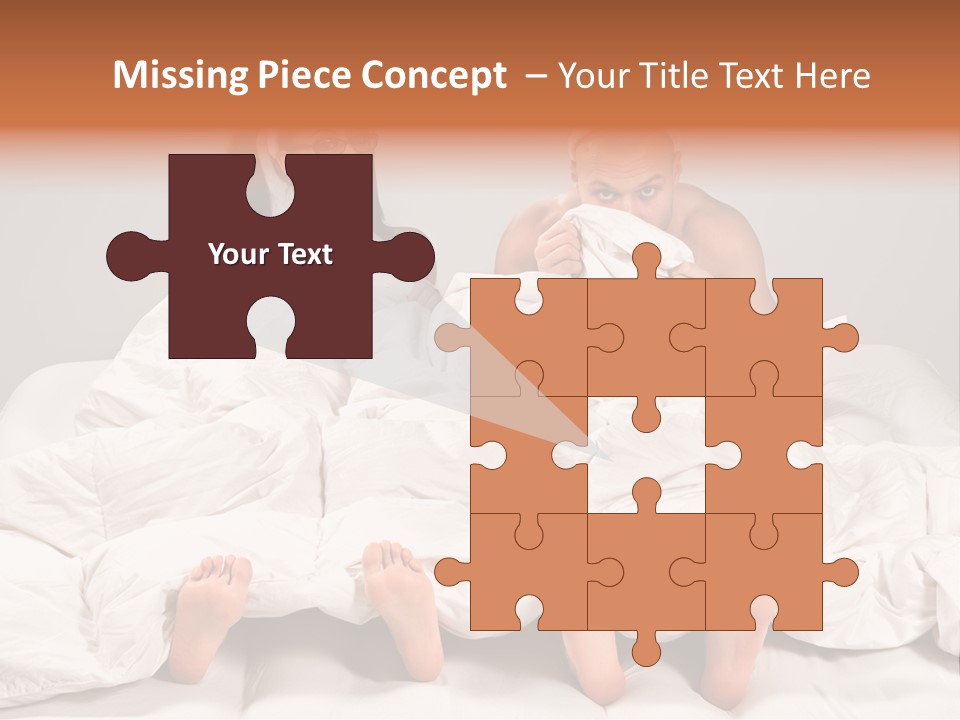 A Couple Of People Laying In Bed With Bunny Ears On Their Heads PowerPoint Template