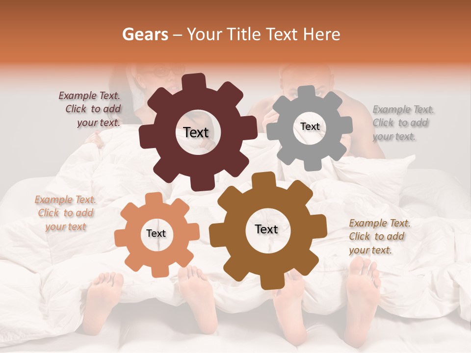 A Couple Of People Laying In Bed With Bunny Ears On Their Heads PowerPoint Template