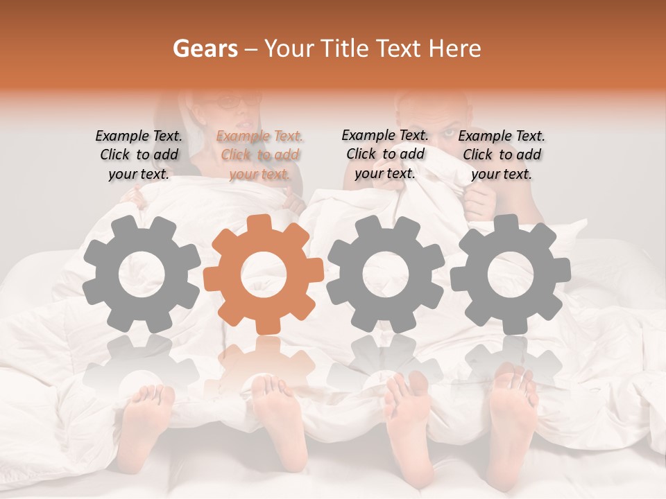 A Couple Of People Laying In Bed With Bunny Ears On Their Heads PowerPoint Template
