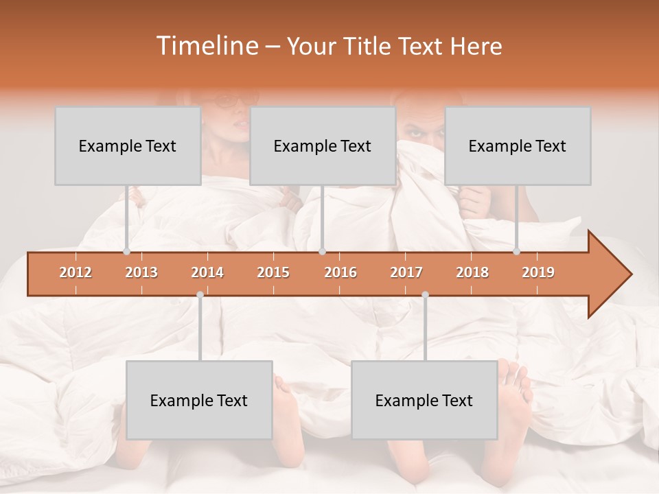 A Couple Of People Laying In Bed With Bunny Ears On Their Heads PowerPoint Template