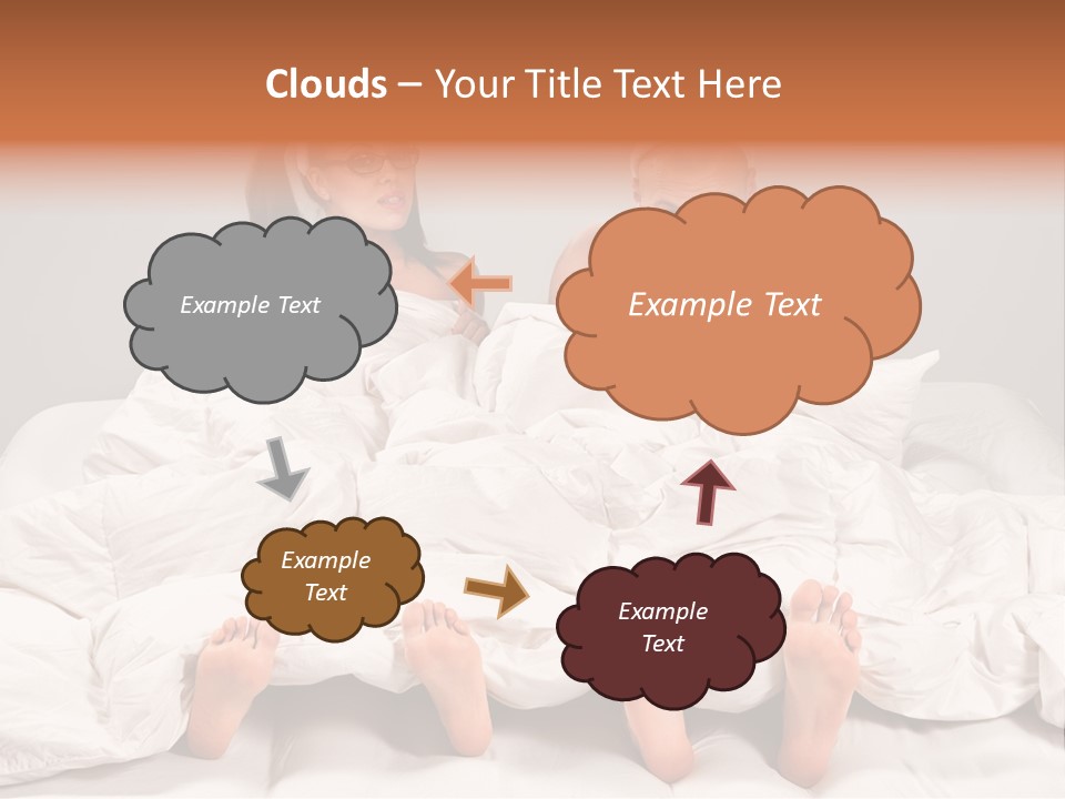 A Couple Of People Laying In Bed With Bunny Ears On Their Heads PowerPoint Template