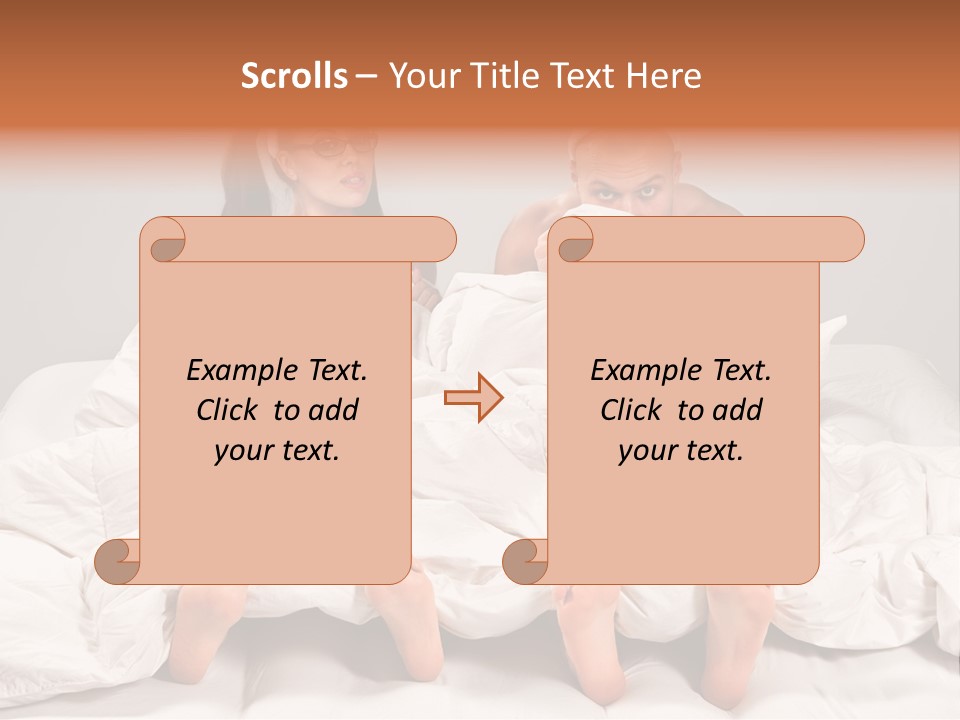A Couple Of People Laying In Bed With Bunny Ears On Their Heads PowerPoint Template