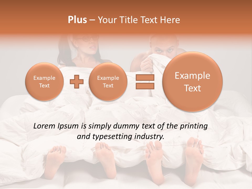 A Couple Of People Laying In Bed With Bunny Ears On Their Heads PowerPoint Template