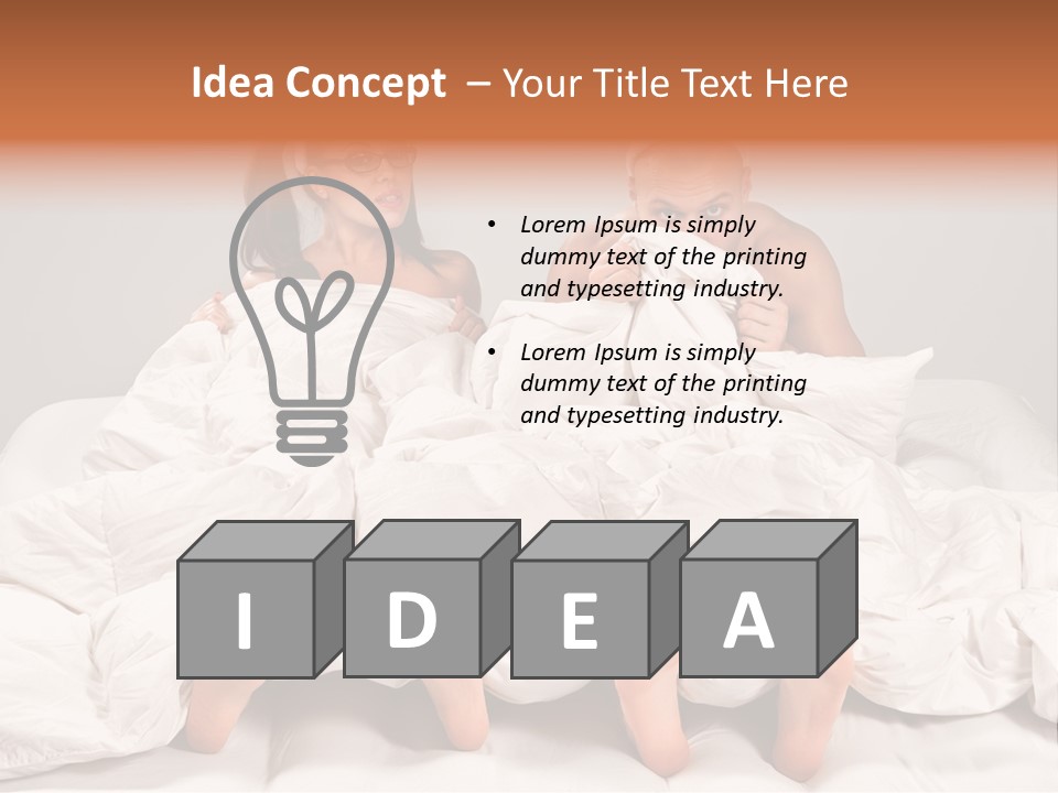 A Couple Of People Laying In Bed With Bunny Ears On Their Heads PowerPoint Template