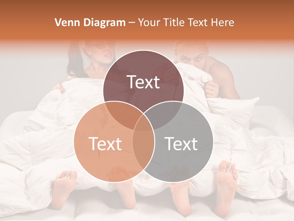 A Couple Of People Laying In Bed With Bunny Ears On Their Heads PowerPoint Template