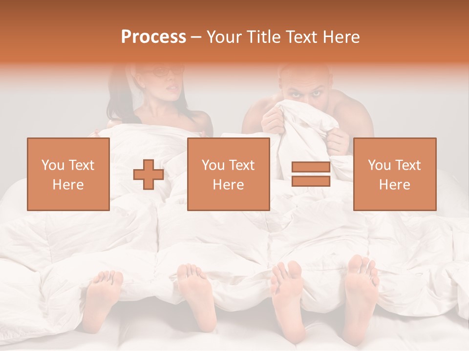 A Couple Of People Laying In Bed With Bunny Ears On Their Heads PowerPoint Template