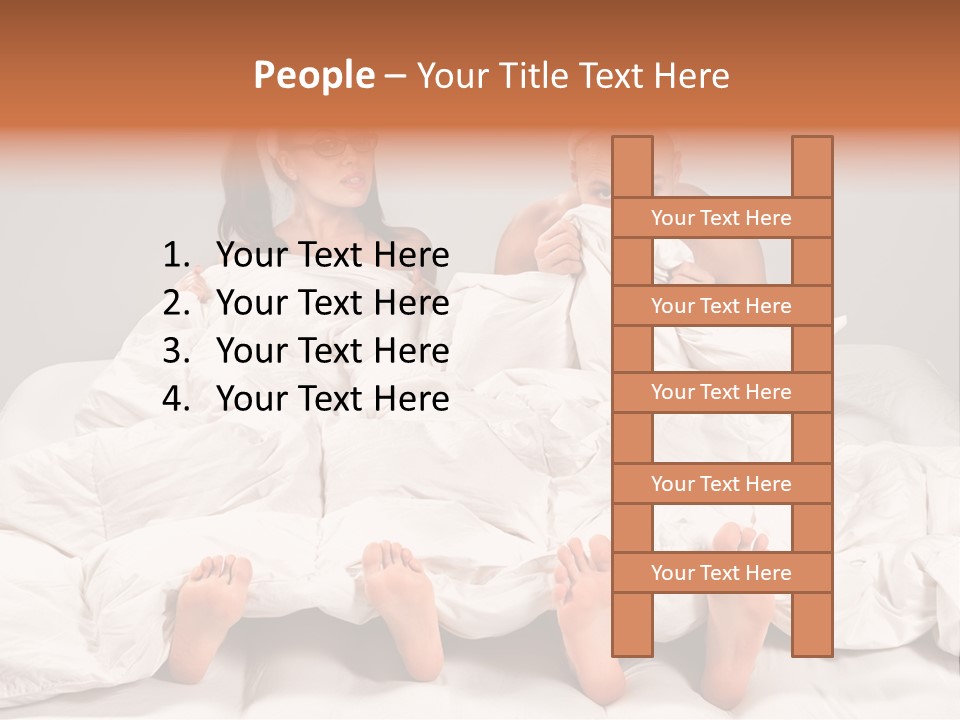A Couple Of People Laying In Bed With Bunny Ears On Their Heads PowerPoint Template