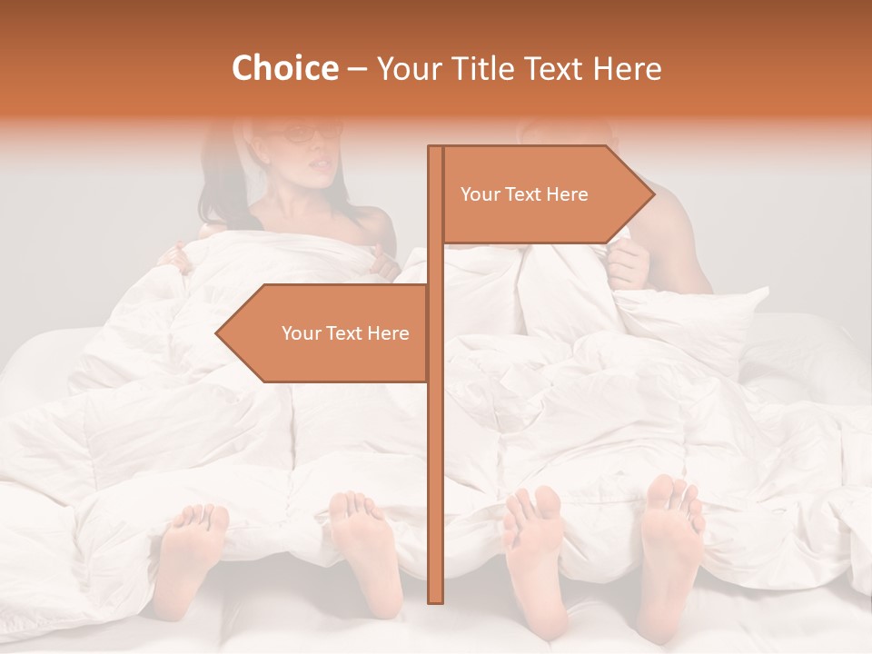 A Couple Of People Laying In Bed With Bunny Ears On Their Heads PowerPoint Template