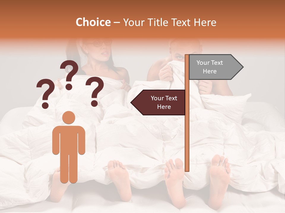 A Couple Of People Laying In Bed With Bunny Ears On Their Heads PowerPoint Template