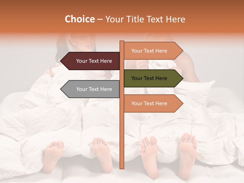 A Couple Of People Laying In Bed With Bunny Ears On Their Heads PowerPoint Template
