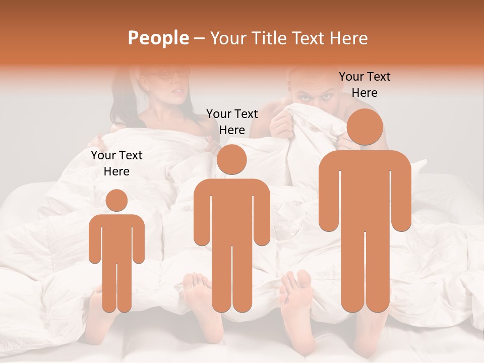 A Couple Of People Laying In Bed With Bunny Ears On Their Heads PowerPoint Template