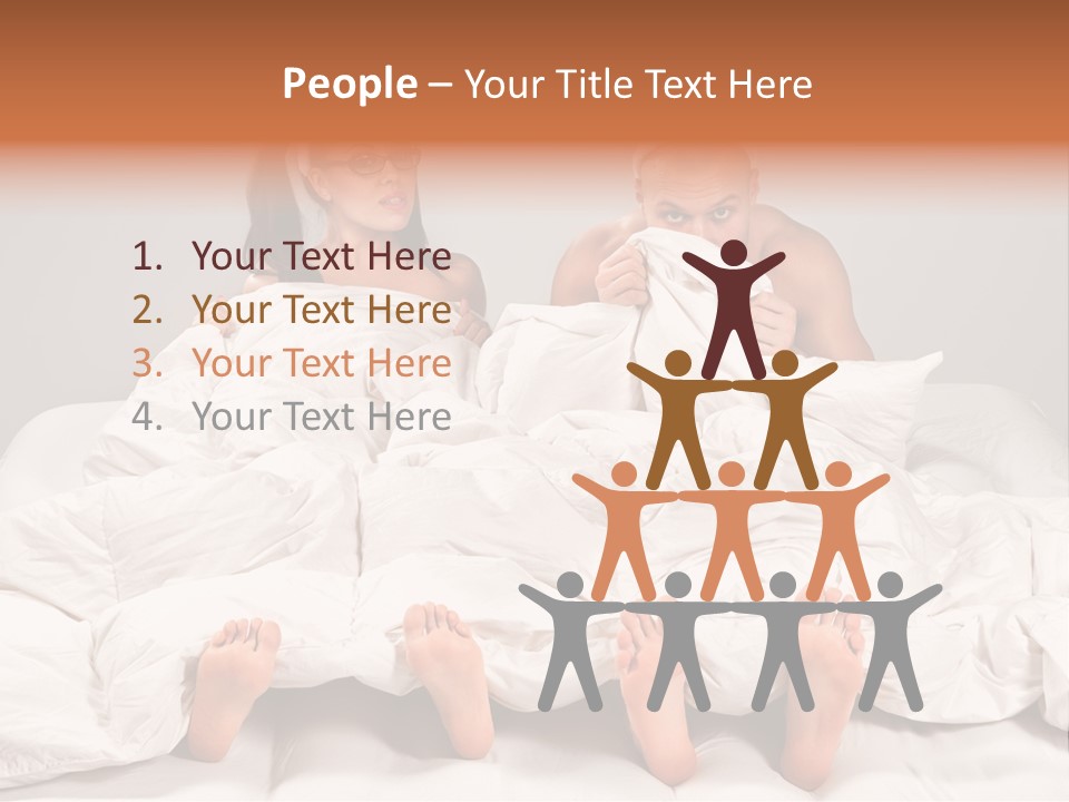 A Couple Of People Laying In Bed With Bunny Ears On Their Heads PowerPoint Template