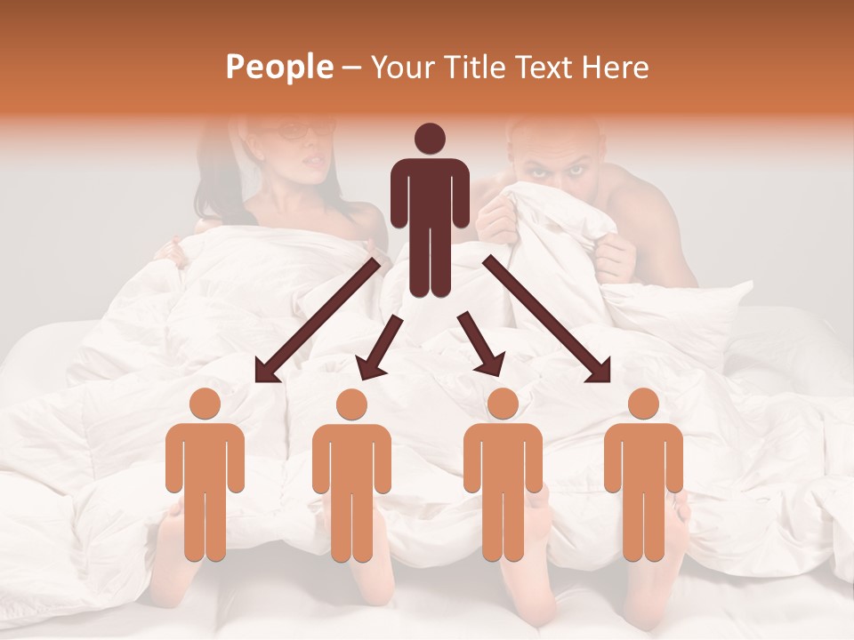 A Couple Of People Laying In Bed With Bunny Ears On Their Heads PowerPoint Template