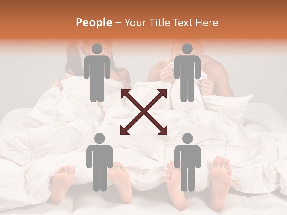 A Couple Of People Laying In Bed With Bunny Ears On Their Heads PowerPoint Template