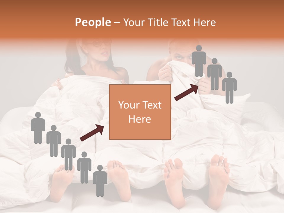 A Couple Of People Laying In Bed With Bunny Ears On Their Heads PowerPoint Template