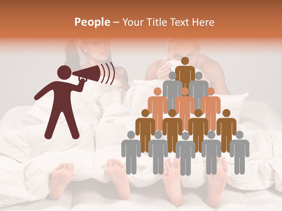 A Couple Of People Laying In Bed With Bunny Ears On Their Heads PowerPoint Template