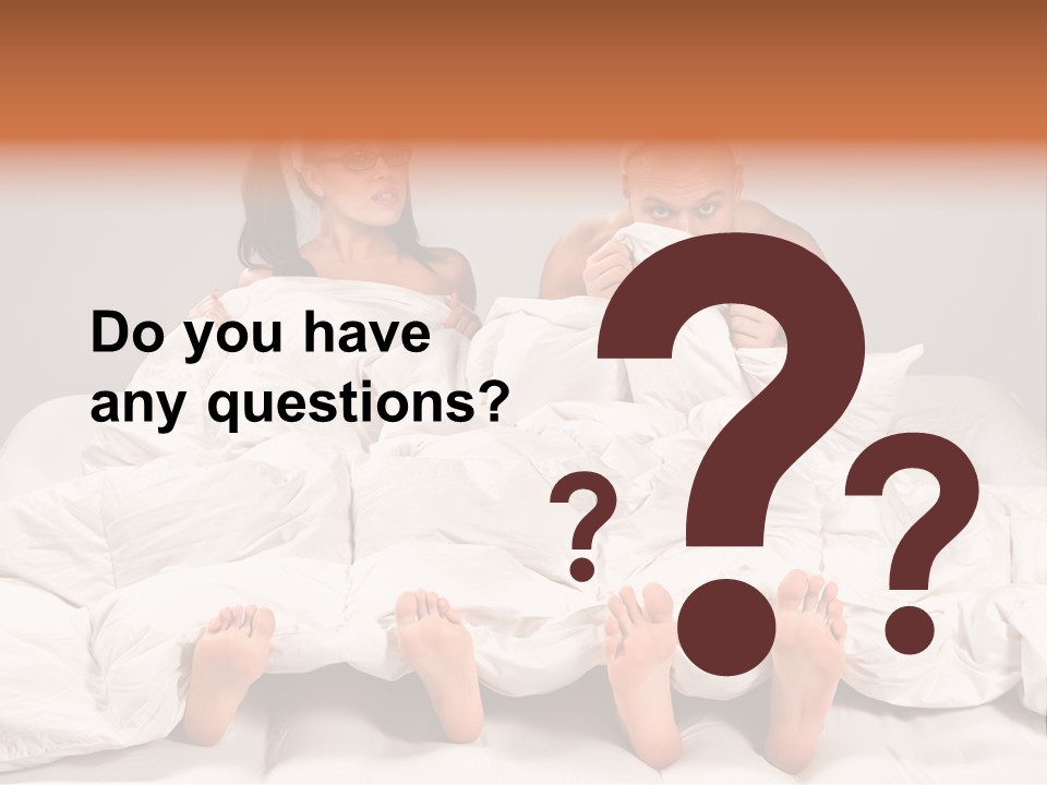 A Couple Of People Laying In Bed With Bunny Ears On Their Heads PowerPoint Template