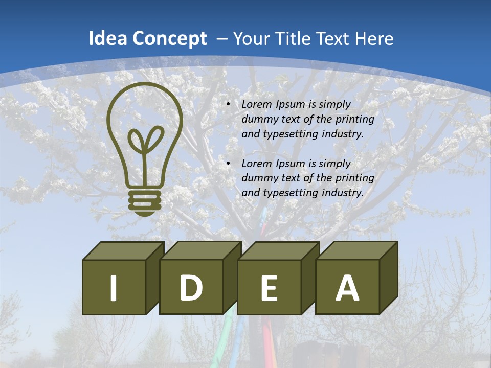 A Picture Of A Tree In The Middle Of A Field PowerPoint Template