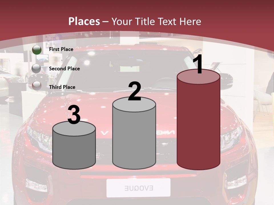 A Red Car Is On Display At A Show PowerPoint Template