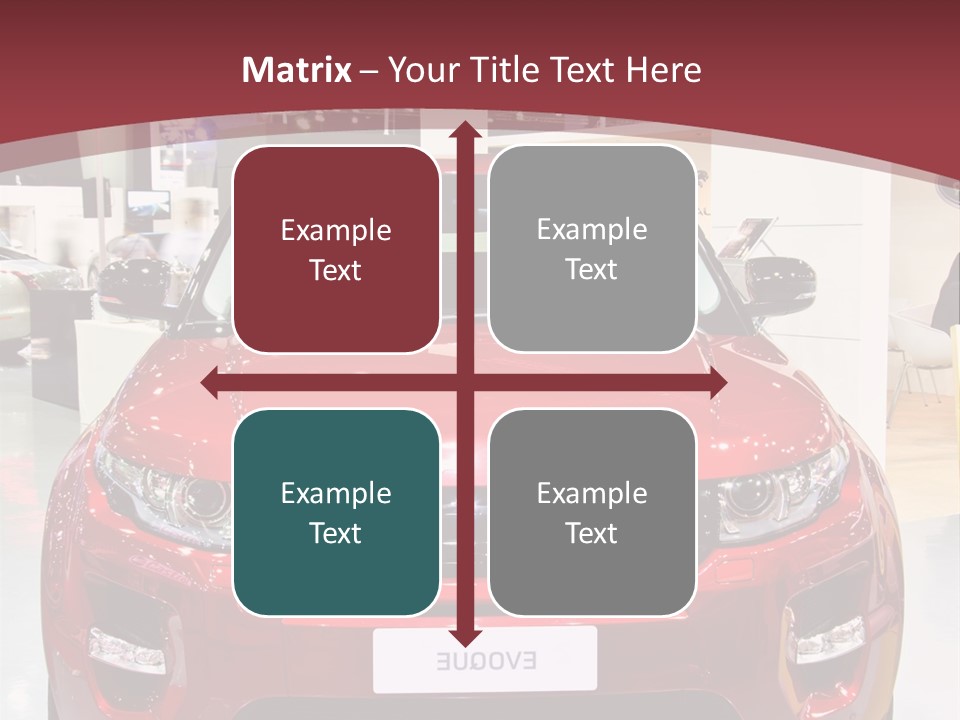 A Red Car Is On Display At A Show PowerPoint Template