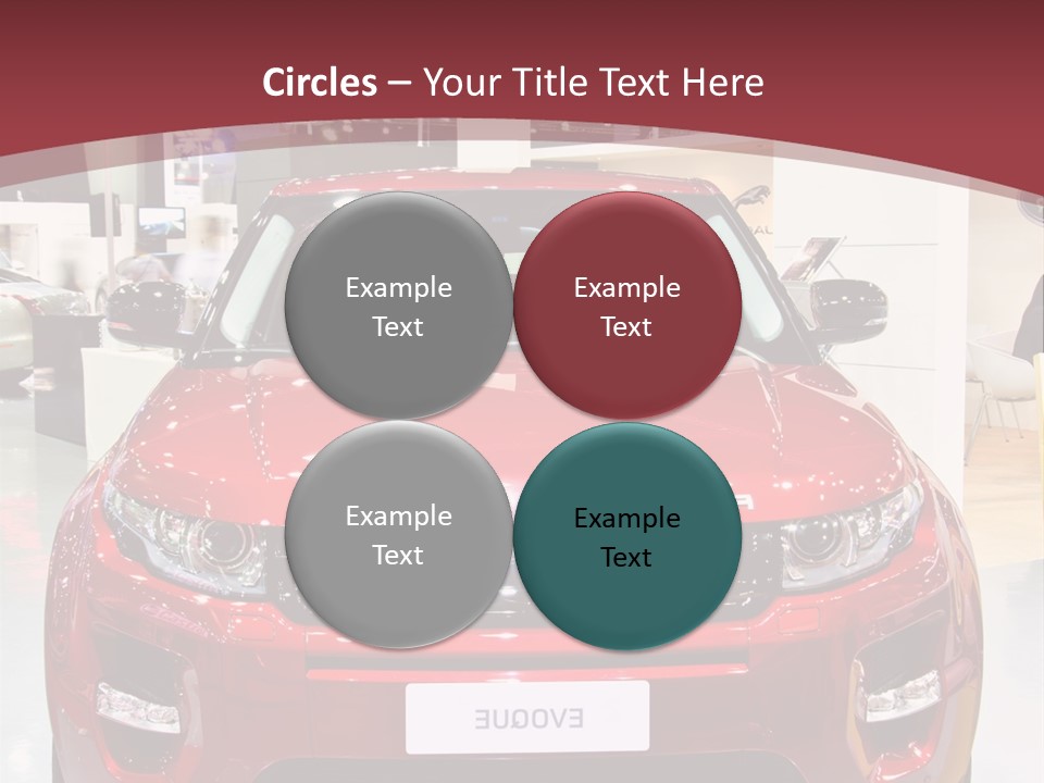 A Red Car Is On Display At A Show PowerPoint Template