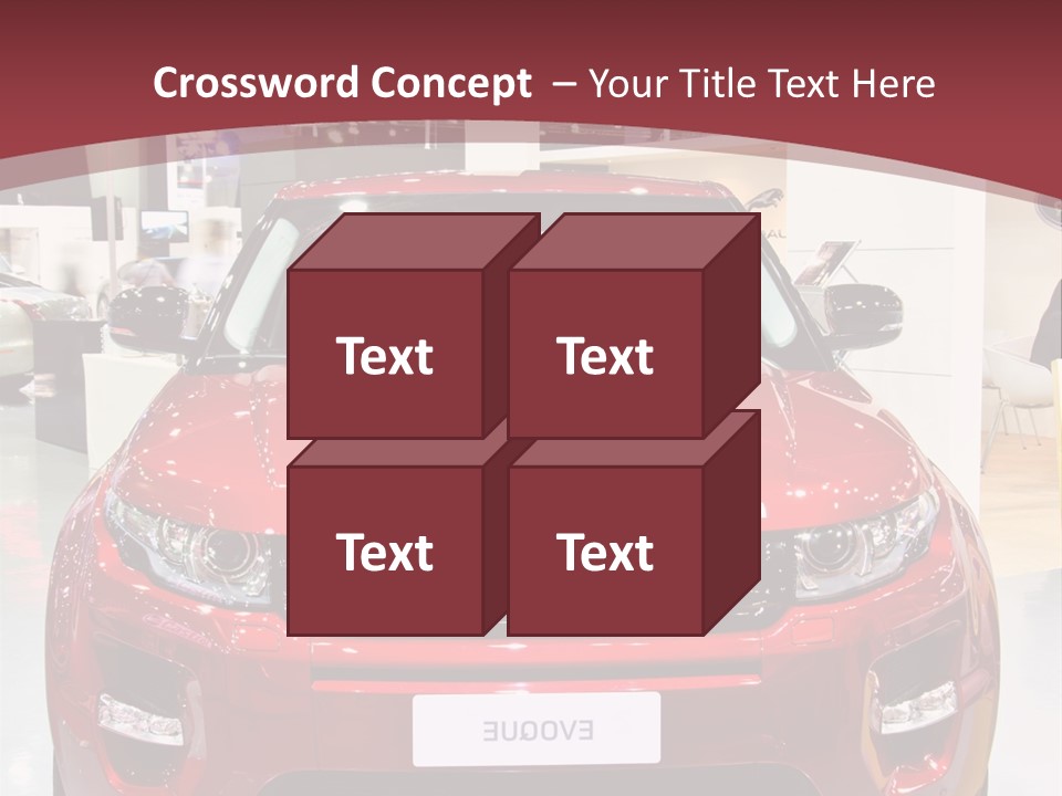 A Red Car Is On Display At A Show PowerPoint Template