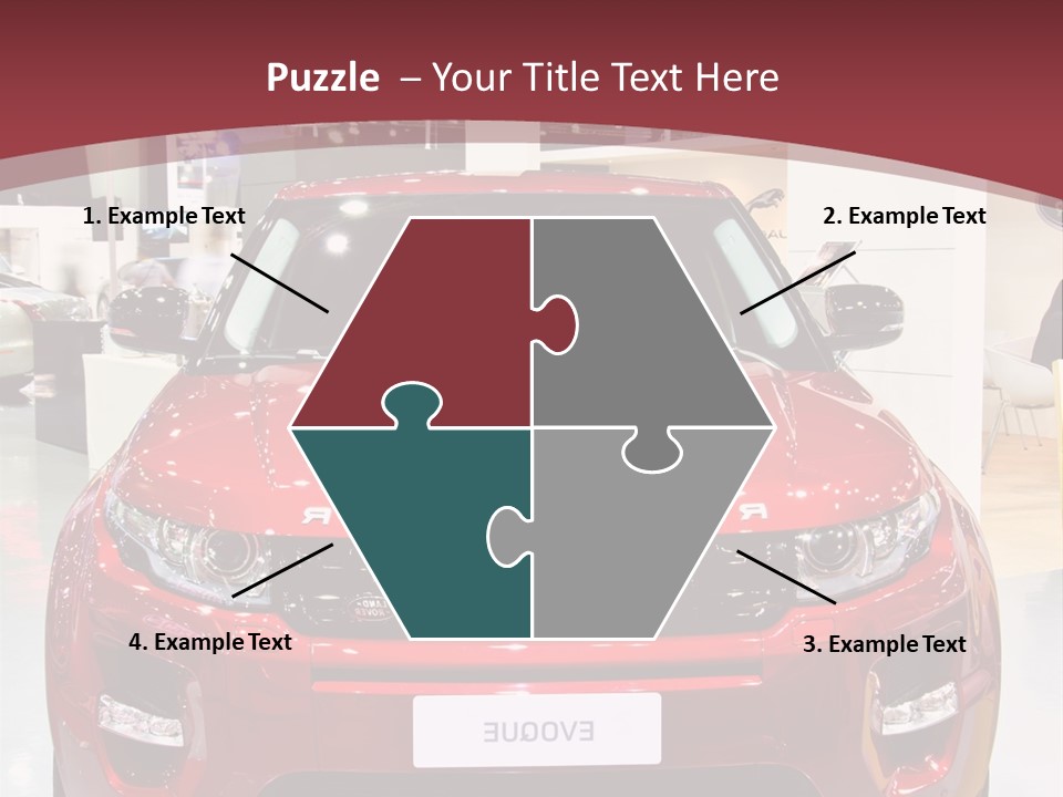 A Red Car Is On Display At A Show PowerPoint Template