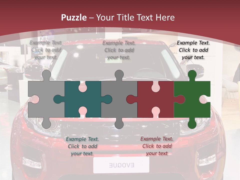 A Red Car Is On Display At A Show PowerPoint Template