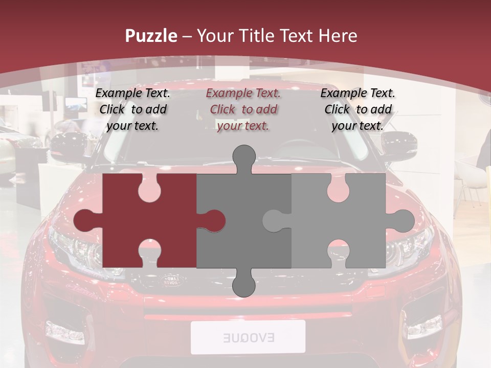 A Red Car Is On Display At A Show PowerPoint Template