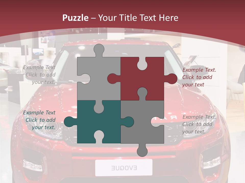 A Red Car Is On Display At A Show PowerPoint Template