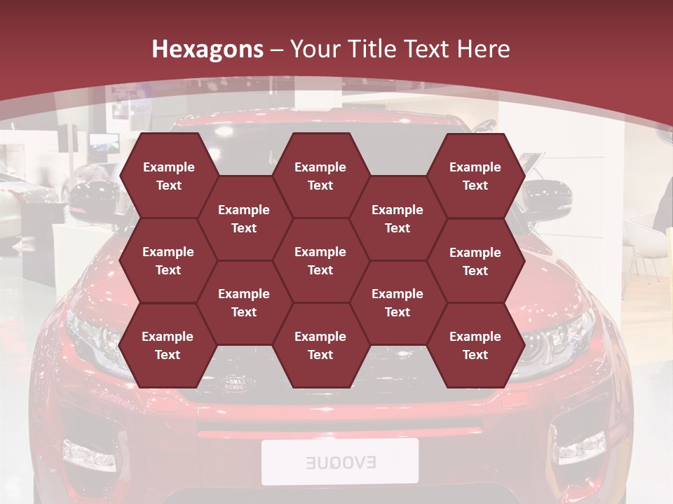 A Red Car Is On Display At A Show PowerPoint Template