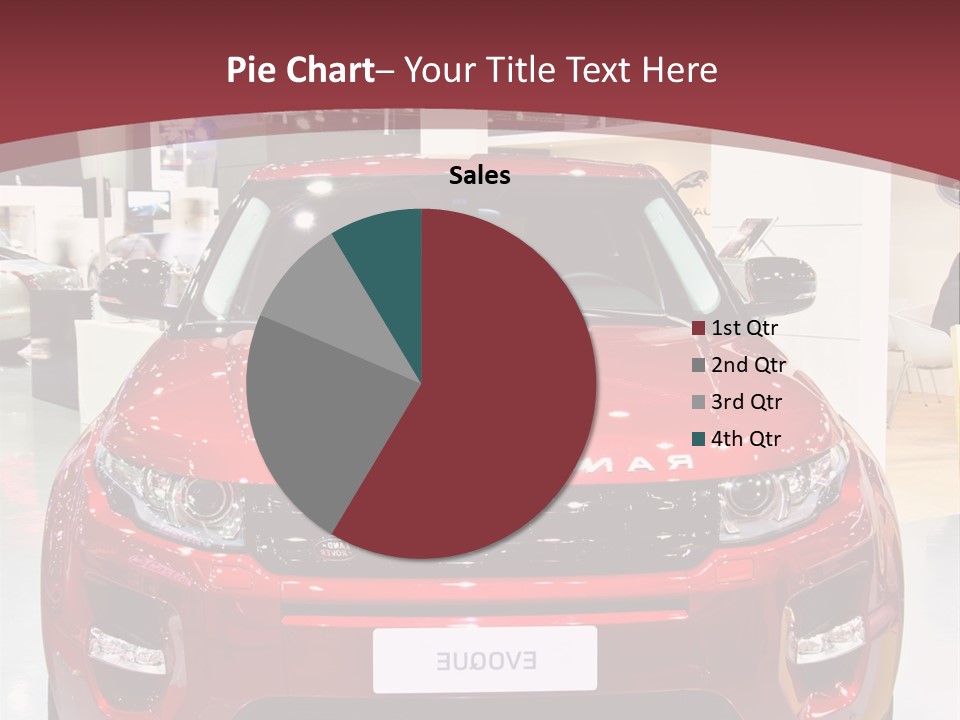 A Red Car Is On Display At A Show PowerPoint Template