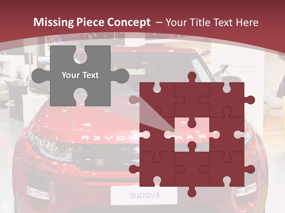 A Red Car Is On Display At A Show PowerPoint Template