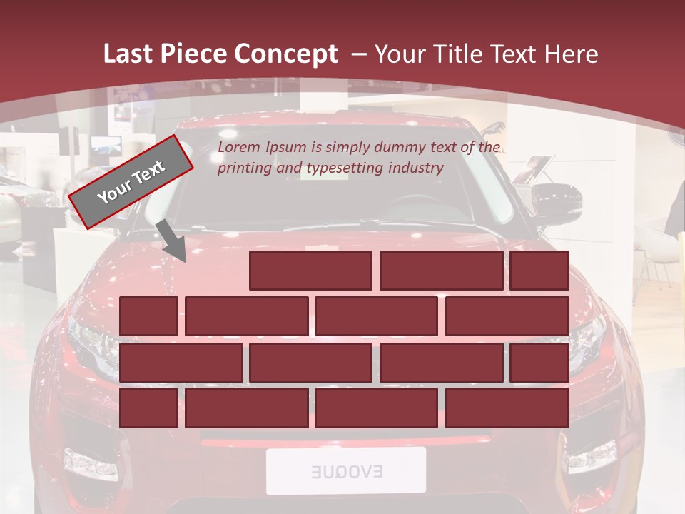 A Red Car Is On Display At A Show PowerPoint Template