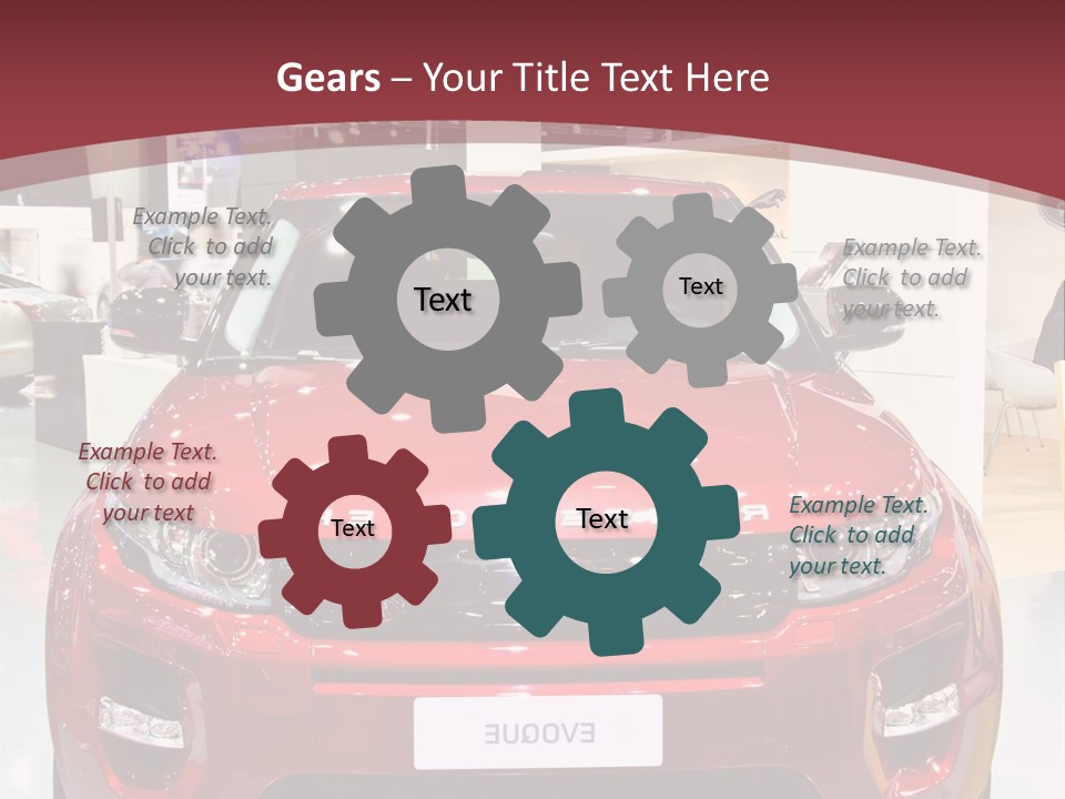 A Red Car Is On Display At A Show PowerPoint Template