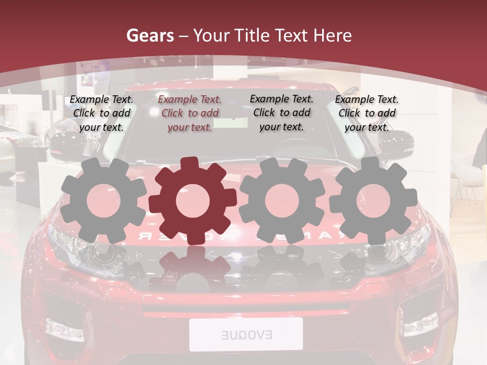 A Red Car Is On Display At A Show PowerPoint Template