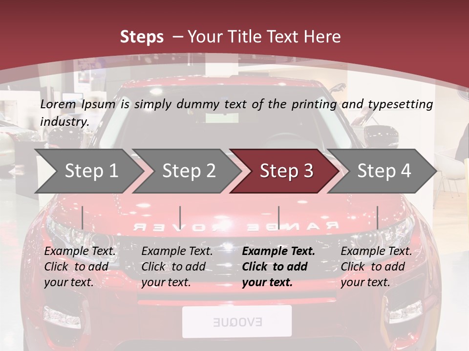 A Red Car Is On Display At A Show PowerPoint Template