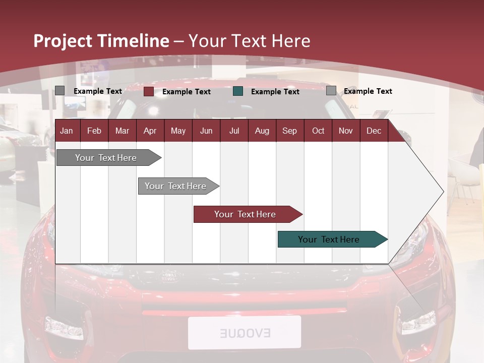 A Red Car Is On Display At A Show PowerPoint Template