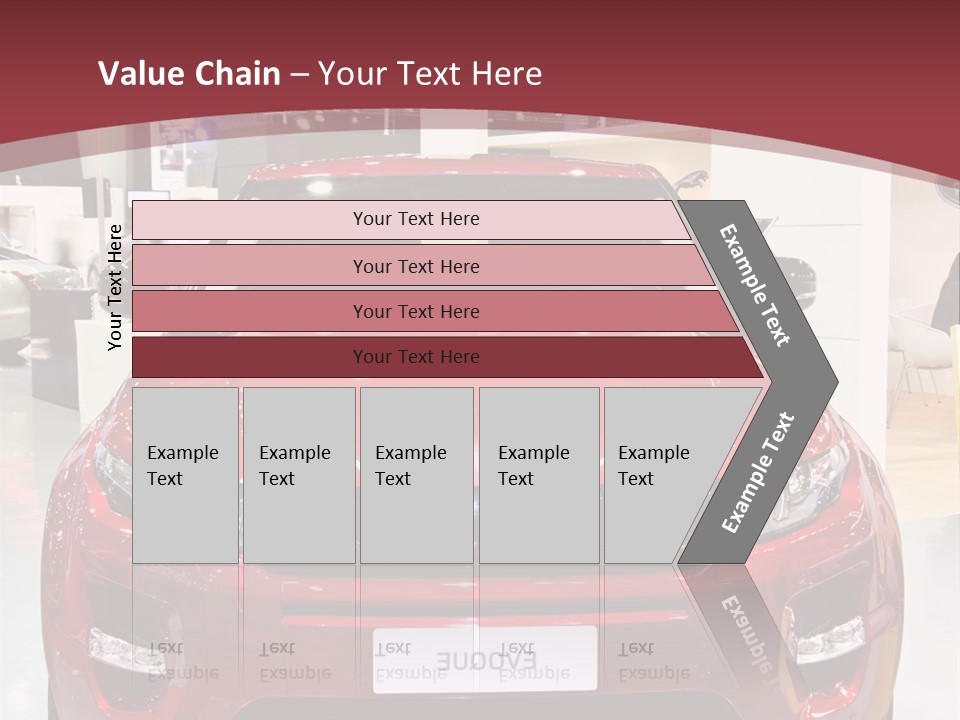 A Red Car Is On Display At A Show PowerPoint Template